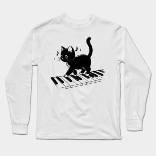 Purrfect Meowlody: Piano Paws Long Sleeve T-Shirt